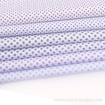 White Poplin Background Dot Printed Stock Lot Fabric